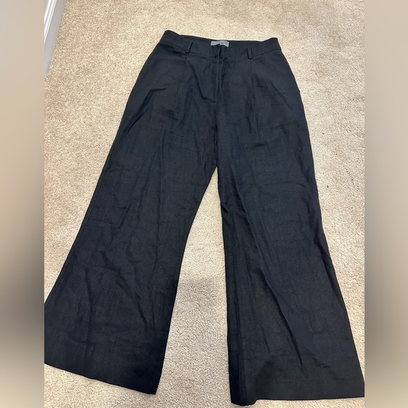 By Anthropologie Black linen blend trouser pants Medium petite - Picture 1 of 5